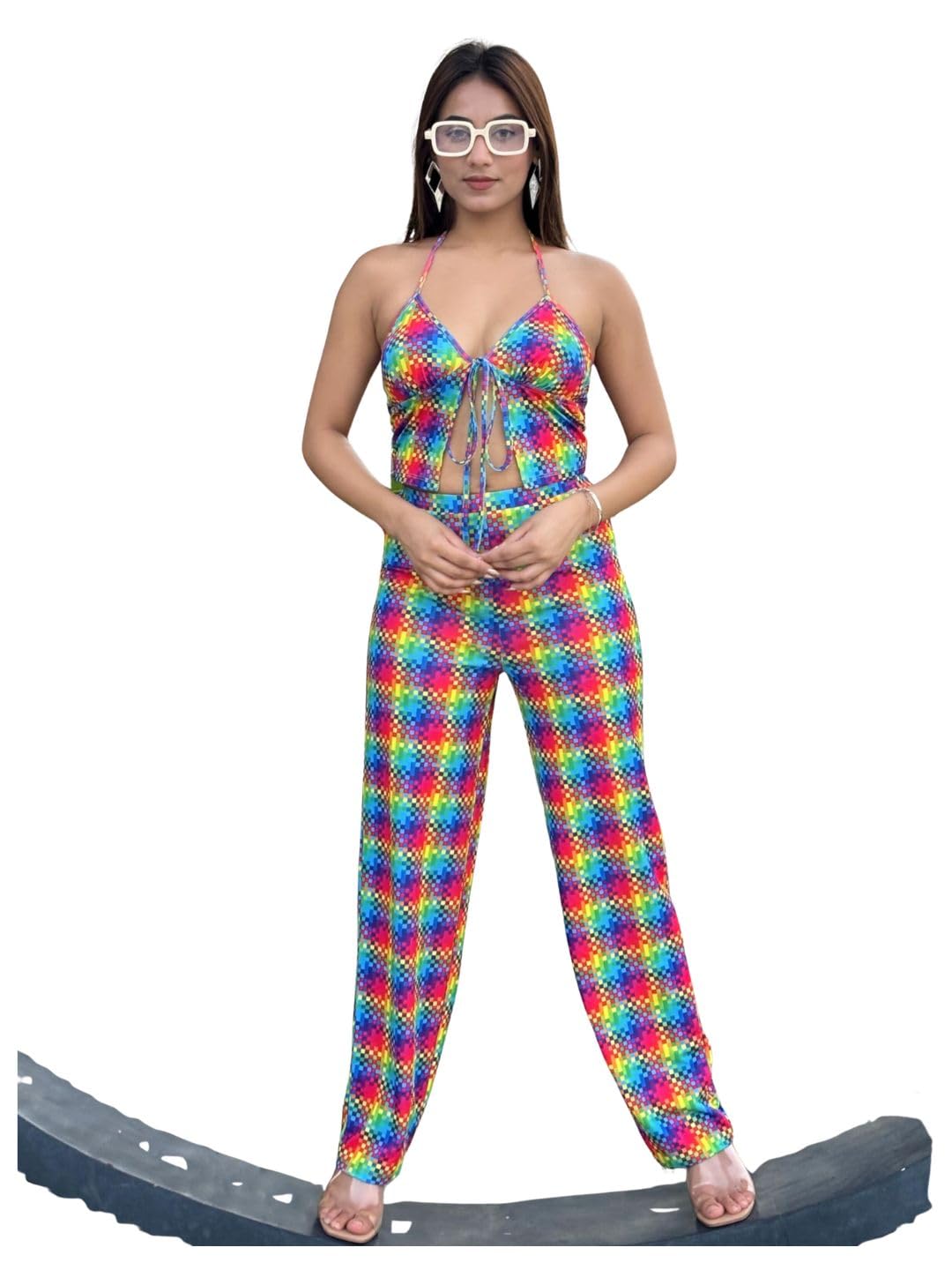 tandul Women's Printed Multicolor Polyester Co-ord Set Regular Shoulder Straps Co-ord Set For Womens Soft & Breathable & Comfortable Outfits for Office, Casual, Festive & Party (11645)-picture-56