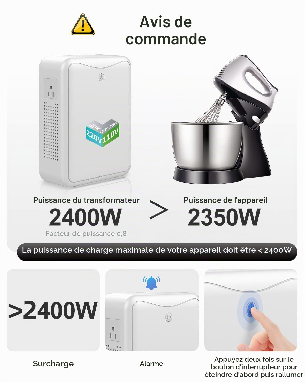 ZHENGXI ELECTRIC 3000W 230v vers 110v Convertisseur de tension USA ，Step Down Transformer Voltage Converter 220v-240v to 110v-120v
