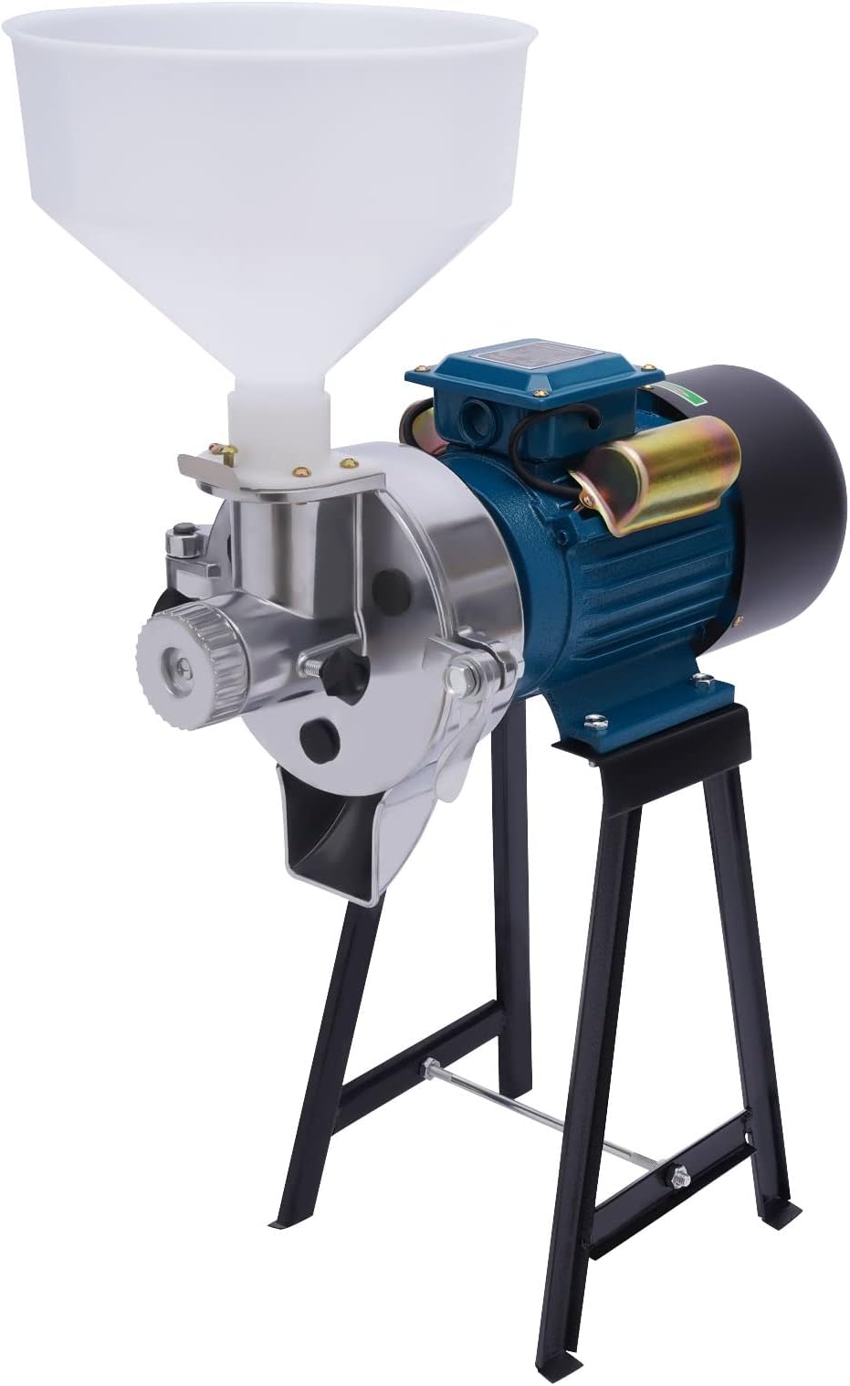 Electric Grain Mill Grinder, 110V 2200W Spice Grinders, Commercial Corn Mill with Funnel, Adjustable Coarseness, Heavy Duty Feed Flour Cereal Mill Wheat Grinders, Dry & Wet Grinder