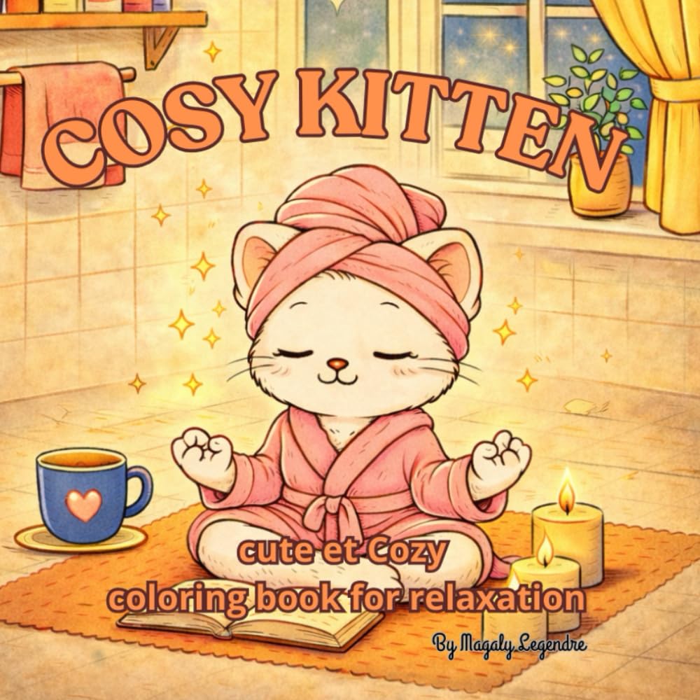 Cozy Cat Coloring Book for Adults Anti-Stress, Relaxation and Calm - Cozy Kitten - Kitchen - Cute and Cozy Coloring Book for Teens: Cute cats, cozy ... calm moments to color (Cozy Life & Interiors)