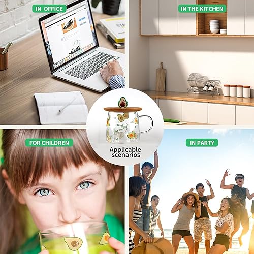 Miniatura 7 de Caja ciega al azar, taza de café de vidrio borosilicato con tapa de bambú de silicona 3D, lindo modelo de dibujos animados, taza transparente,