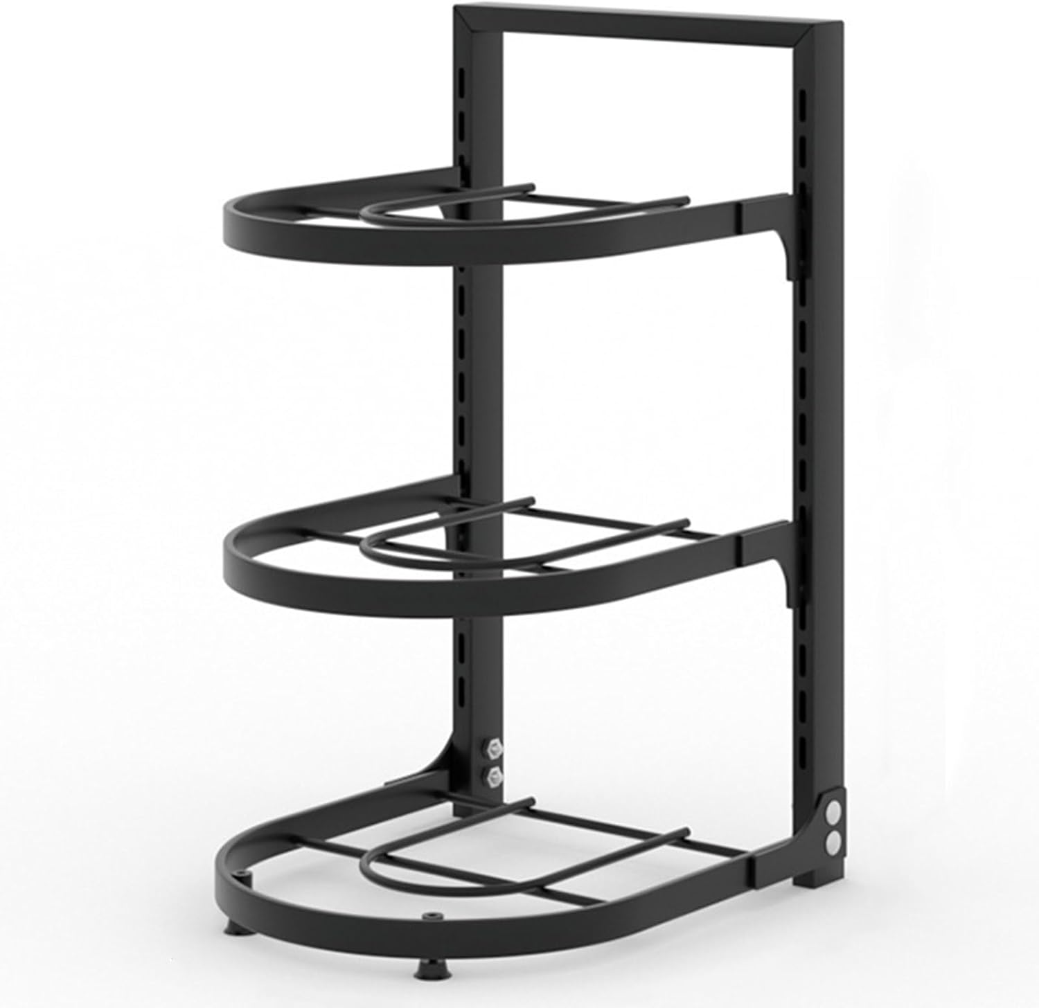 Metal Adjustable Floor Pot Rack, for Cabinet Organization & Storage, Snap-On Cookware Stand under Sink, Space-Saving Corner Shelf for Pots and Pans(One Color 3) (One Color 2)