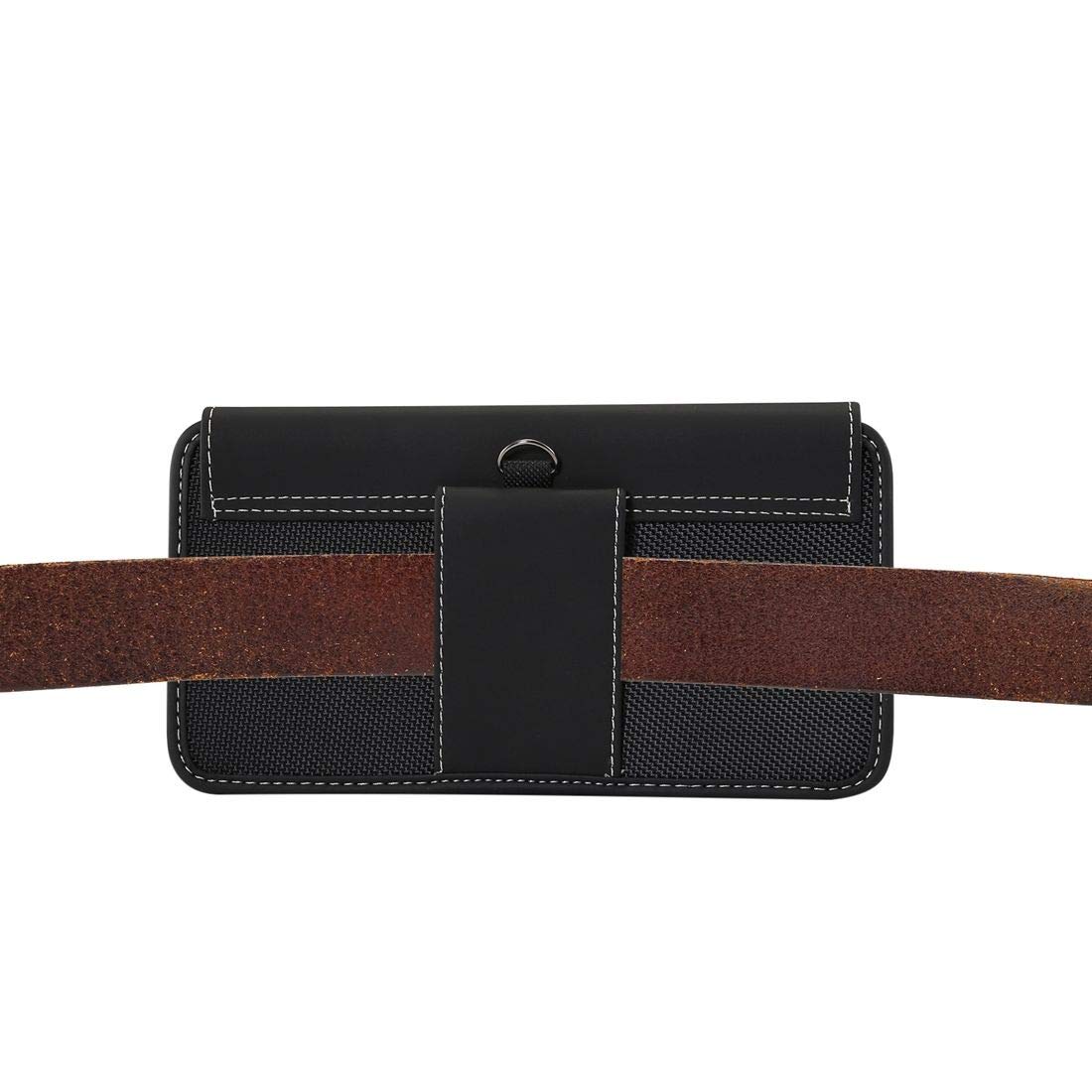 Étui Housse Ceinture Horizontal Nouveau Cuir & Nylon pour Xiaomi Redmi Note 11 4G (2021) - Noir