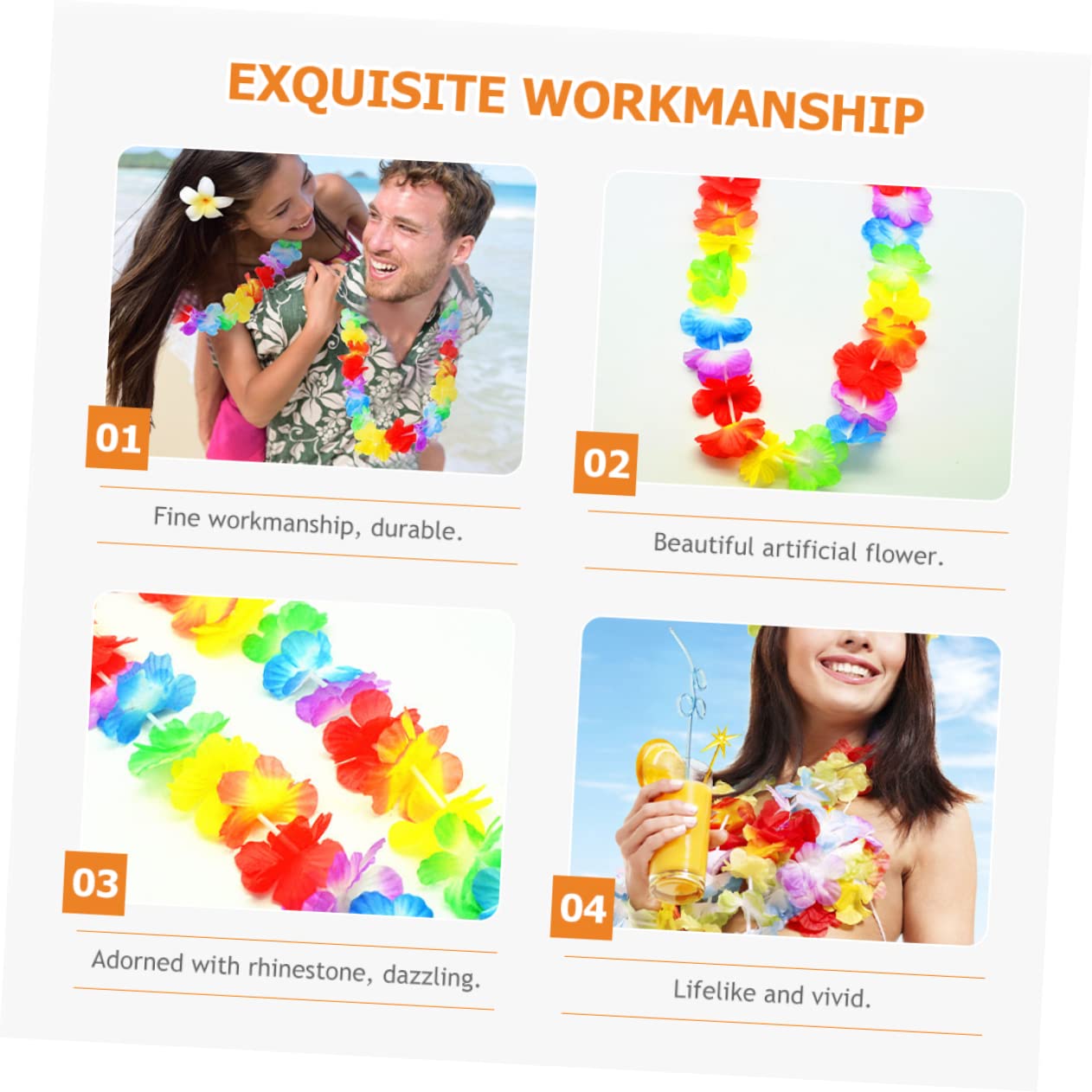 TOPBATHY 50pezzi Ghirlande Hawaiane Decorazioni Per Feste in Spiaggia Fiori Hawaiani Ghirlande Fiori Hawaiane Decorazioni Floreali Hawaiane Forniture Per Feste Per Luau