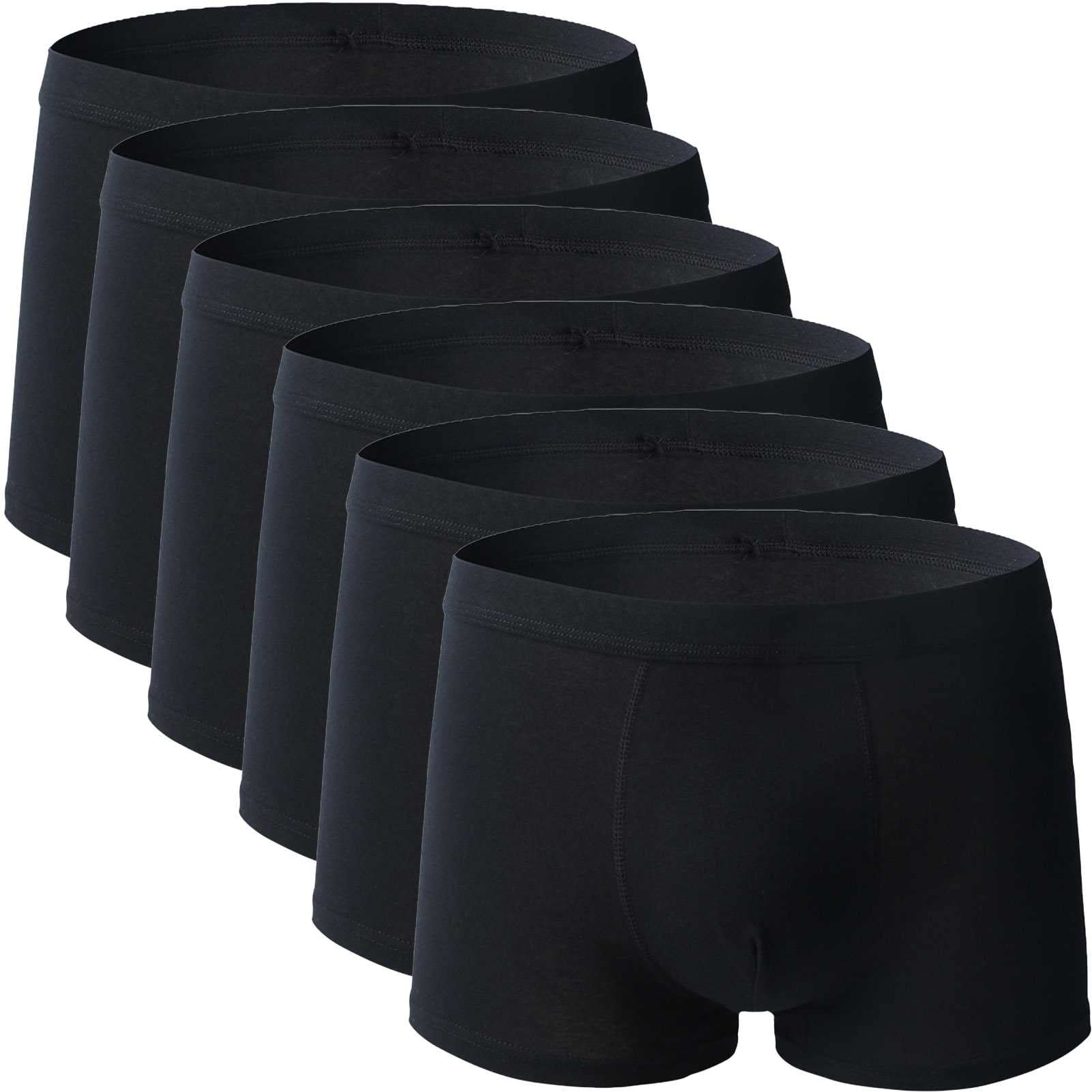 Wysokiej jakości męska 6-pakowa komfortowa bawełniana bokserka bez szwu bielizna na tydzień(Color:czarny,Size:6XL-6XLarge)