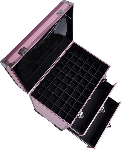 Miniatura 7 de Professional Rolling Makeup Train Case with Drawers, Large Cosmetic Trolley with Locks, Cosmetics Storage Organizer Make up Case for Travel Makeup,