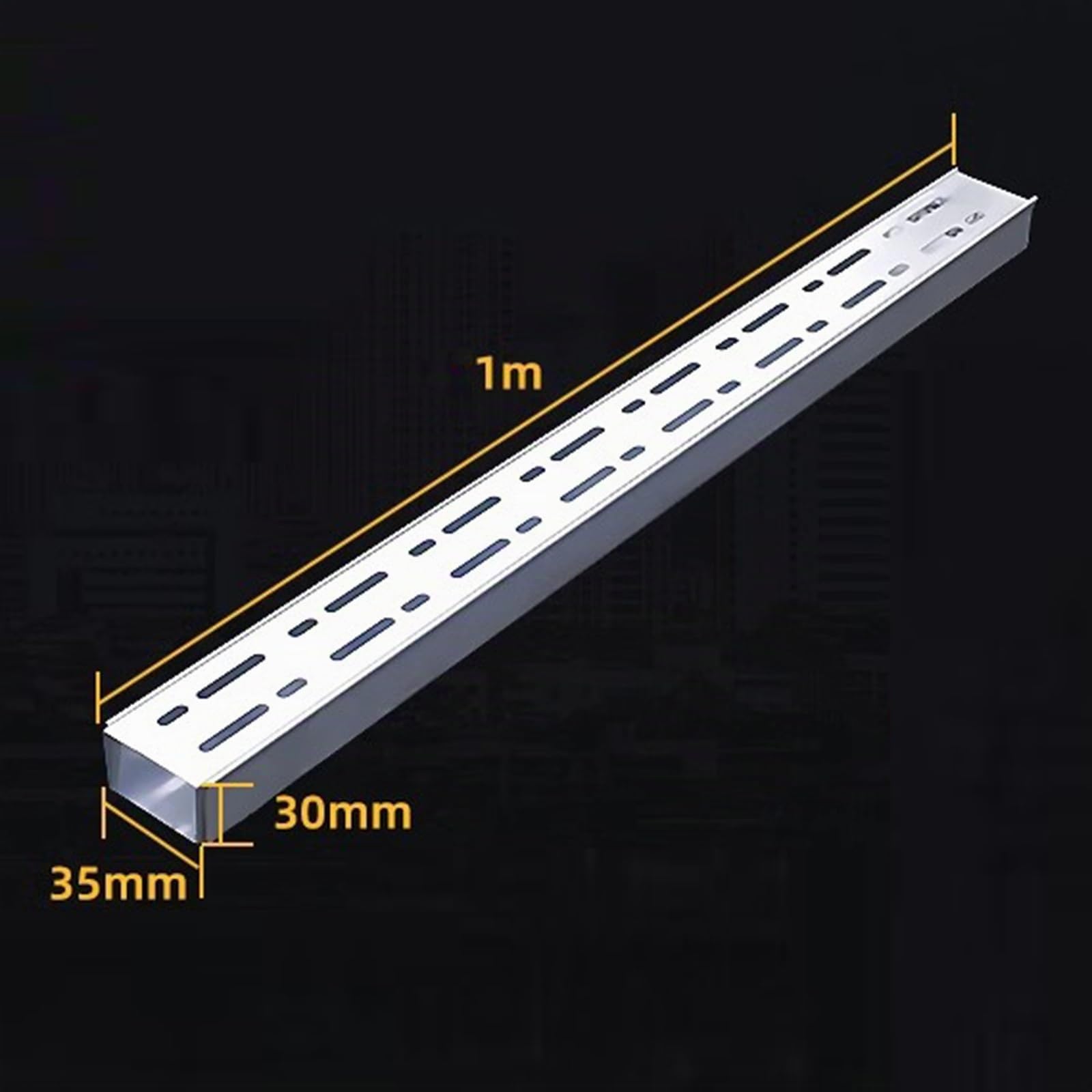 Kit de vidange de canal, 3,5 cm de largeur, drain de tranchée extérieur mince et étroit, gouttière d'égout souterraine pour patio, allée, garage, usage industriel
