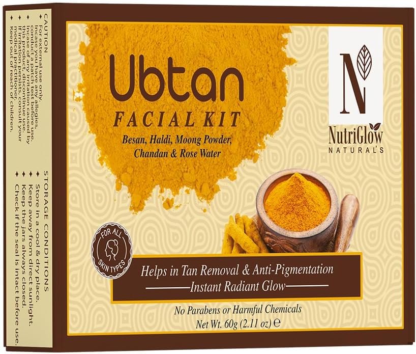 NATURAL'S Ubtan Facial Kit For Glowing Skin, Tan Removal With Haldi & Chandan, 60gm