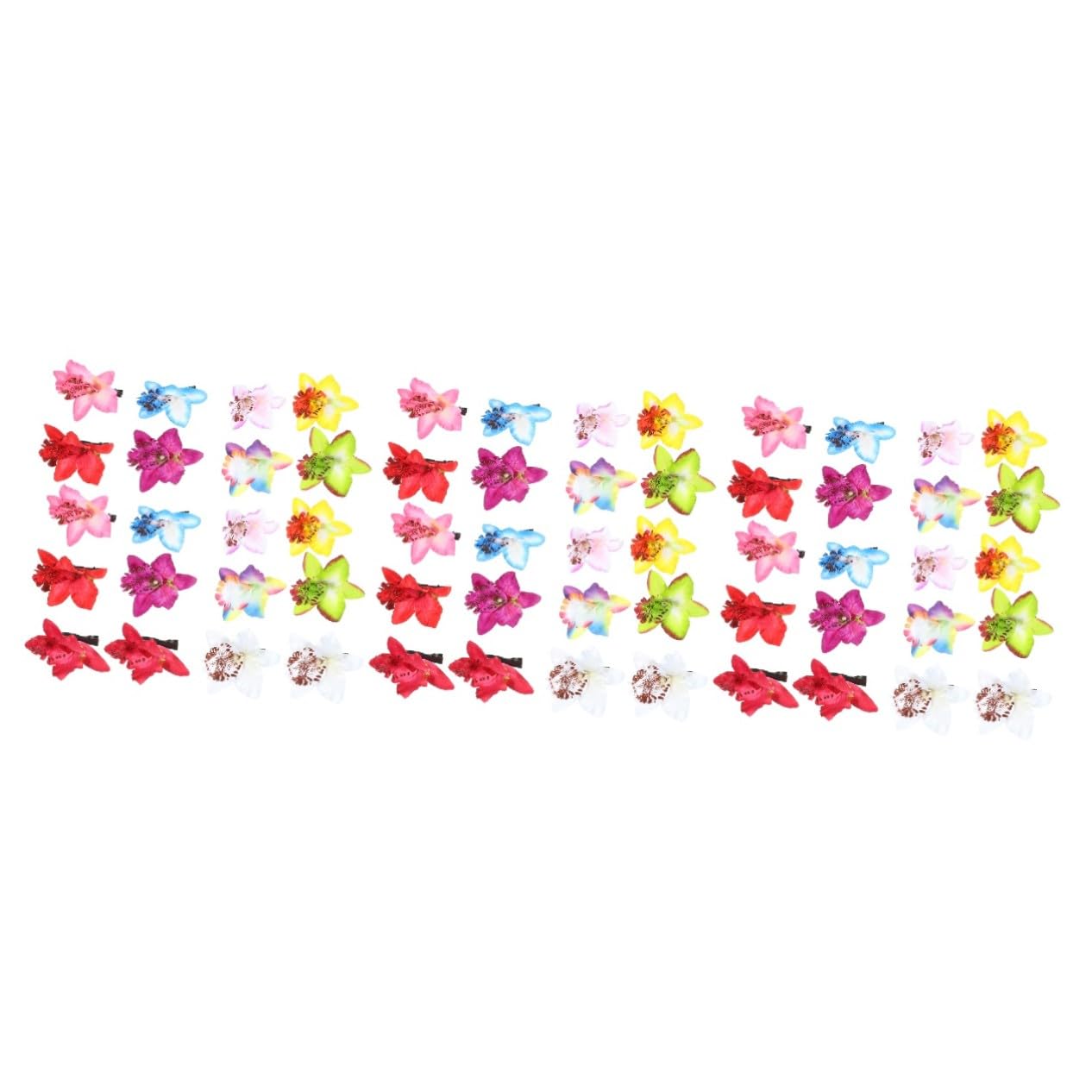 VICASKY 60 Pezzi Fermagli per Hawaii Fermagli Floreali Decorativi Accessori Clip Fiori Realistici per Matrimoni e Feste