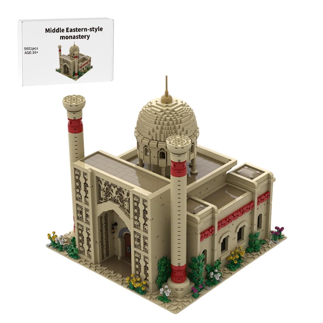 Mittelalterlicher Kirche Bausteine, 5601 Stück im nahöstlichen Stil Mittelalter Burg Klemmbausteine Haus Set für Erwachsene und Jugen, MOC-213366