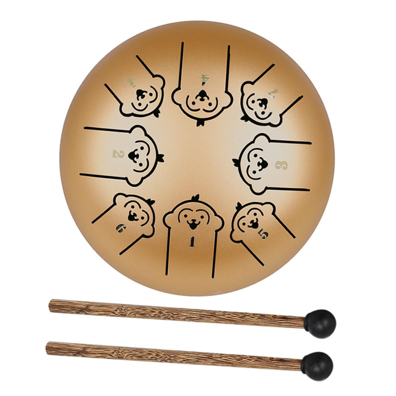 ULDIGI Steel Tongue Drum Mallet 5.5 Inch Educational Percussion Drum Decorative for Meditation Music