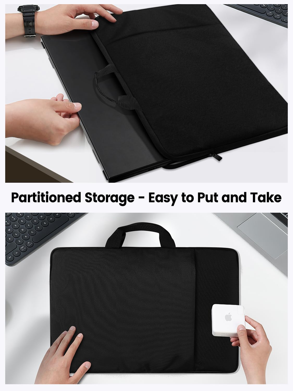 UPERFECT Custodia per Laptop da 22 Pollici per Computer Portatile/Computer Portatile/Notebook/Tablet con Tasche Laterali di Grande Capacità e Manico Durevole, Impermeabile, Resistente agli Urti