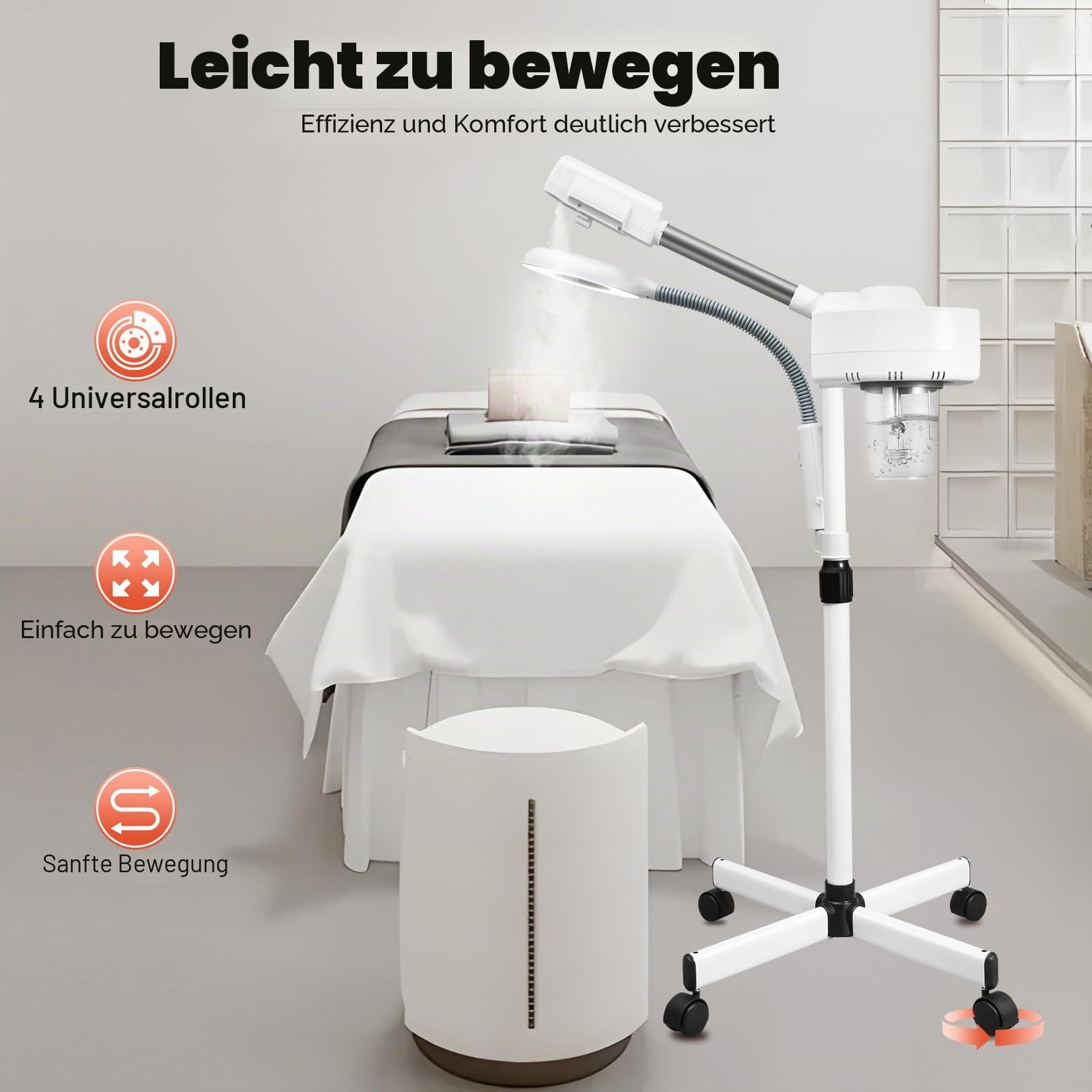 Gesichtsdampfer, 2 in 1 Ozon Bedampfer Hot Mist Spray Vapozon Bedampfe Gesichts Dampfer Dampfgerät mit Lupe, für Zuhause Salon Spa