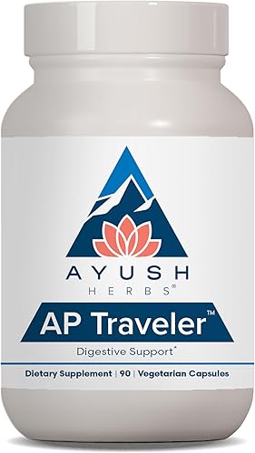 Ayush Herbs AP Traveler, suplemento de neem y melón amargo, apoyo para viajeros gastrointestinales ayurvédicos, 60 cápsulas vegetarianas