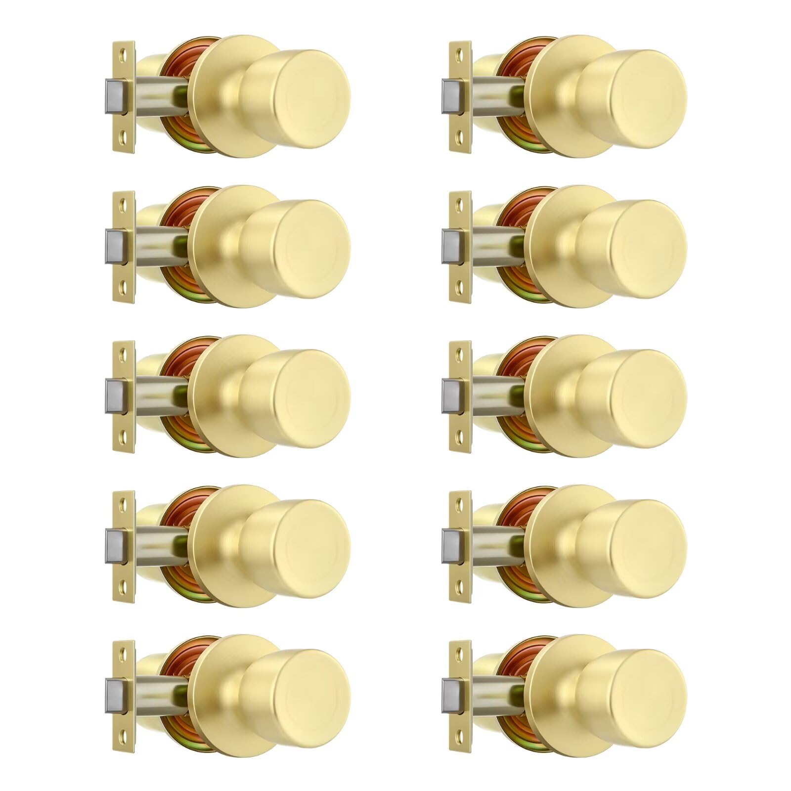 Boutons de porte en acier inoxydable doré de passage Leydebong finition haut de gamme lot de 10