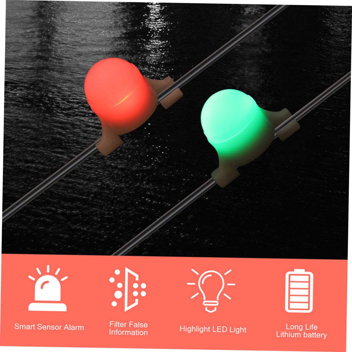 Gadpiparty 3 Set Di Lampade Notturne Per Esterni Per La Pesca Lampade Da Pesca A Led Compatte Indicatori Di Abboccata Di Pesce A Induzione Per Pescatori 4 Pezzi * 3