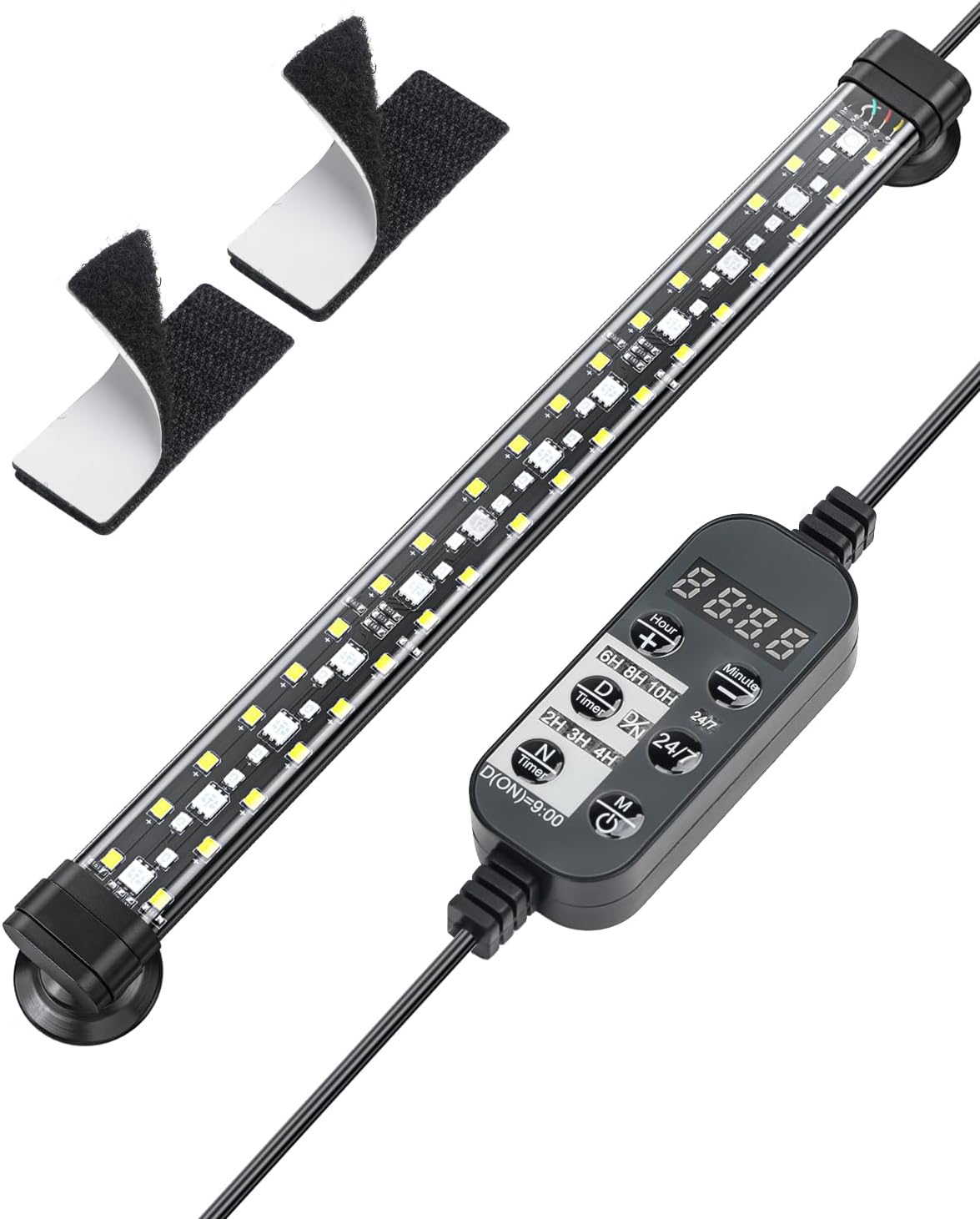 Pawfly 30 cm Aquarium LED Light 24/7 Fish Tank Light with Full Spectrum Brilliant White Blue Red Green Lights Multi-Colored LEDs with D/N Mode Single Color Effects Timer and Adjustable Brightness