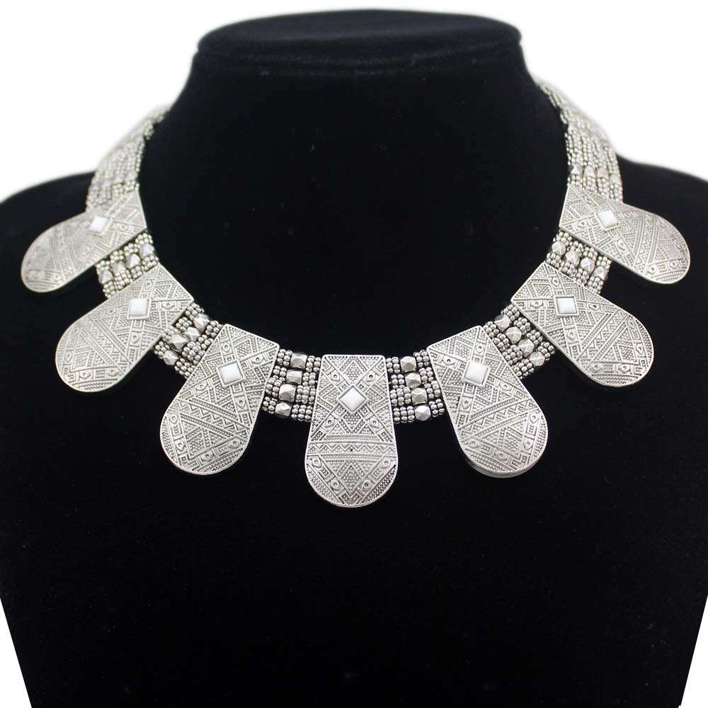 Tribal Vintage Silver Cleopatra Nefertiti Mayan Aztec Bead Chain Bib |  Desertcart Paraguay