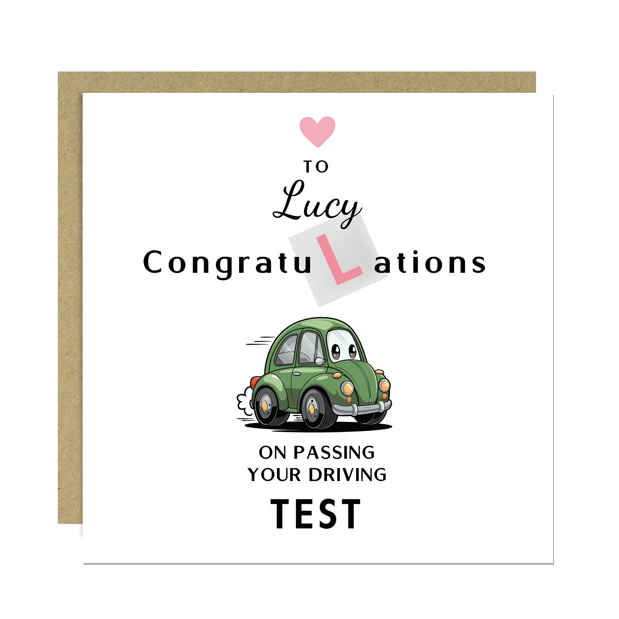 RED OCEAN Personalised Passed Driving Test Card, Congratulations On Passing Your Test, Well Done Card For Son Daughter Grandson Granddaughter, New Driver Cards