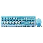 ZEBRONICS Companion 301 2.4GHz Wireless Keyboard & Mouse Combo with UV Printed, Retro Style Keys, 104 + 12 Integrated Multimedia Keys, 1600 DPI, High Precision, Zeb-Companion 301 (Aqua Green)