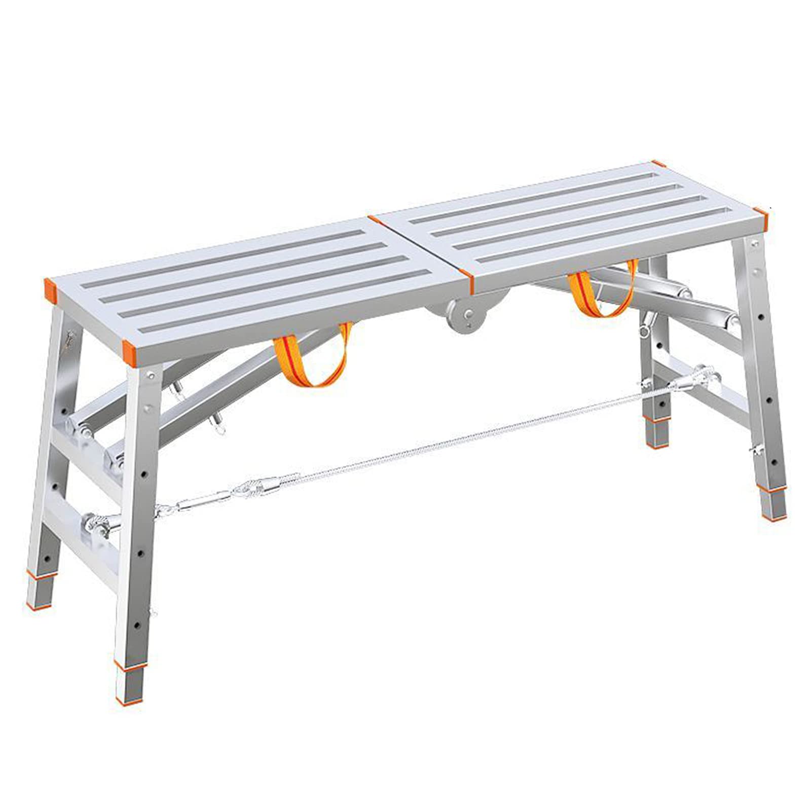 Scaffold Tower Scaffoldings Multi Purpose Folding Ladder Working Platform Thickening for Decorating Trimming Tressels (15.75X70.87 in) (Silver 11.81X70.87 in) (Silver 15.75X70.87 in)