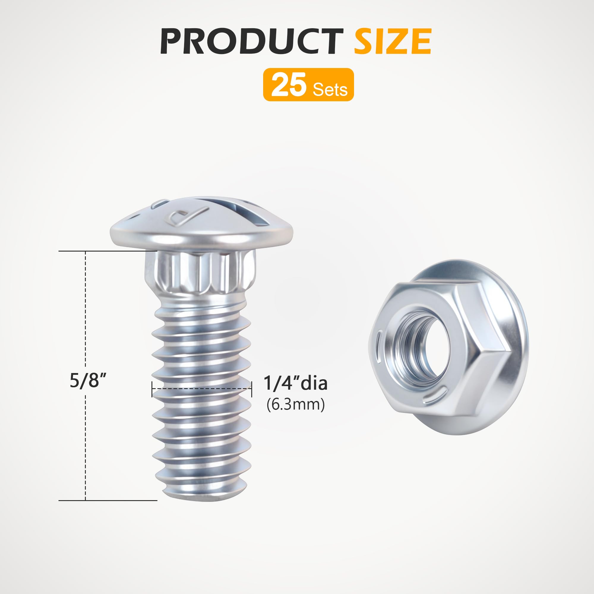 Garage Door Track Bolts - Grade 8.8 Steel -2