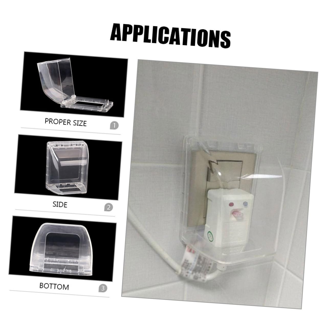 SHINEOFI 5 Ensembles Capot De Protection De Prise Cache-fil Pour Mur Sécurité Prise Électrique Protecteur Preuve Couvertures De Sortie Bébé Imperméabilisant Blanche Plastique 2 Pièces * 5