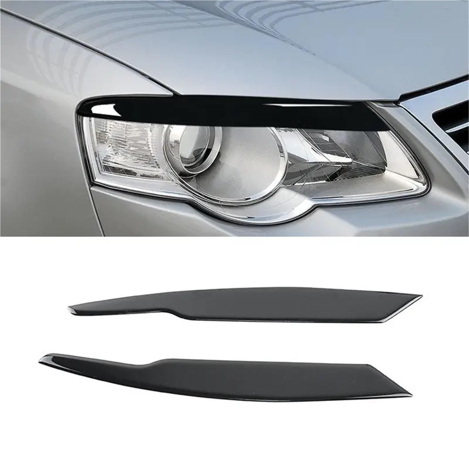 Żaluzja Tylnej Szyby Bocznej Naklejki na zewnętrzne osłony powiek, reflektory, reflektory, pasujące do VW Passata B6 3C 2005-2010