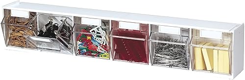 Miniatura 9 de Deflecto Organizador de almacenamiento múltiple entrelazado, contenedor inclinable, blanco