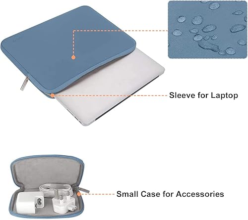 Miniatura 281 de MOSISO - Funda para laptop, repelente al agua, bolsa de neopreno con funda pequeña azul (Airy Blue)
