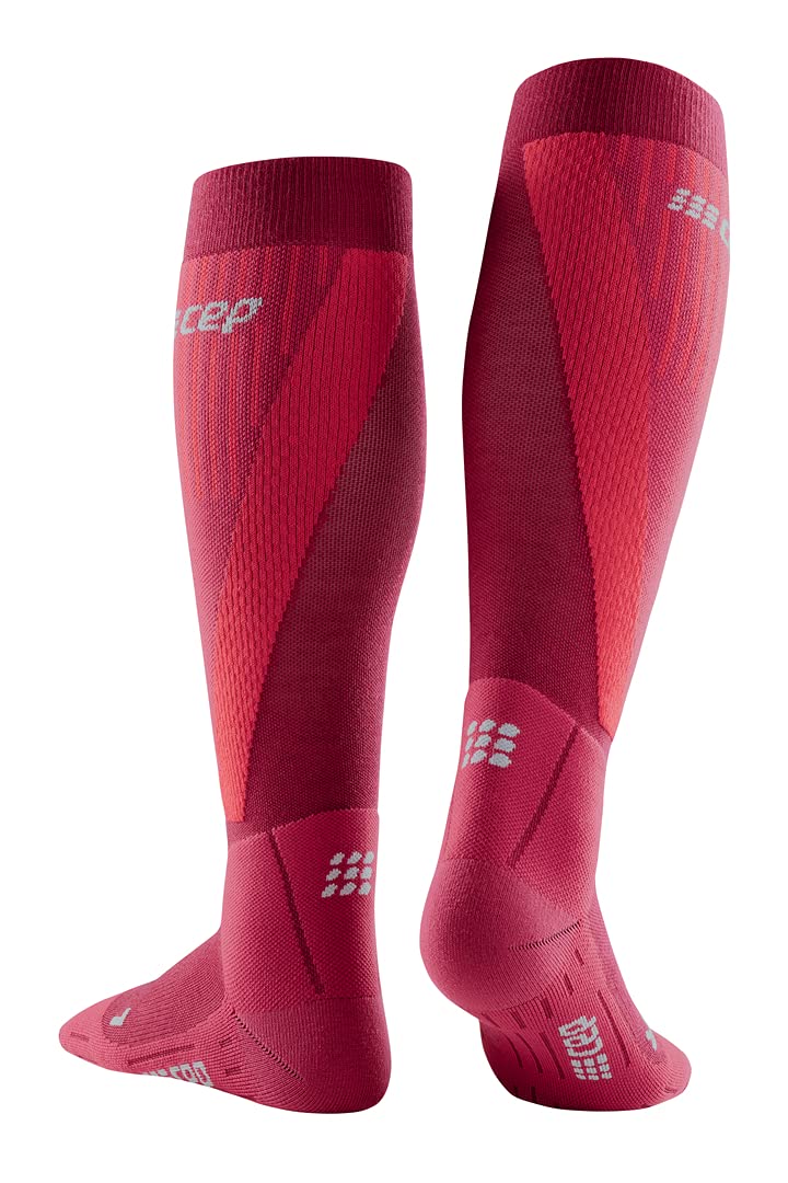 CEP Damen Cold Wheater Socks Laufbekleidung Kompressions-Socken Rot