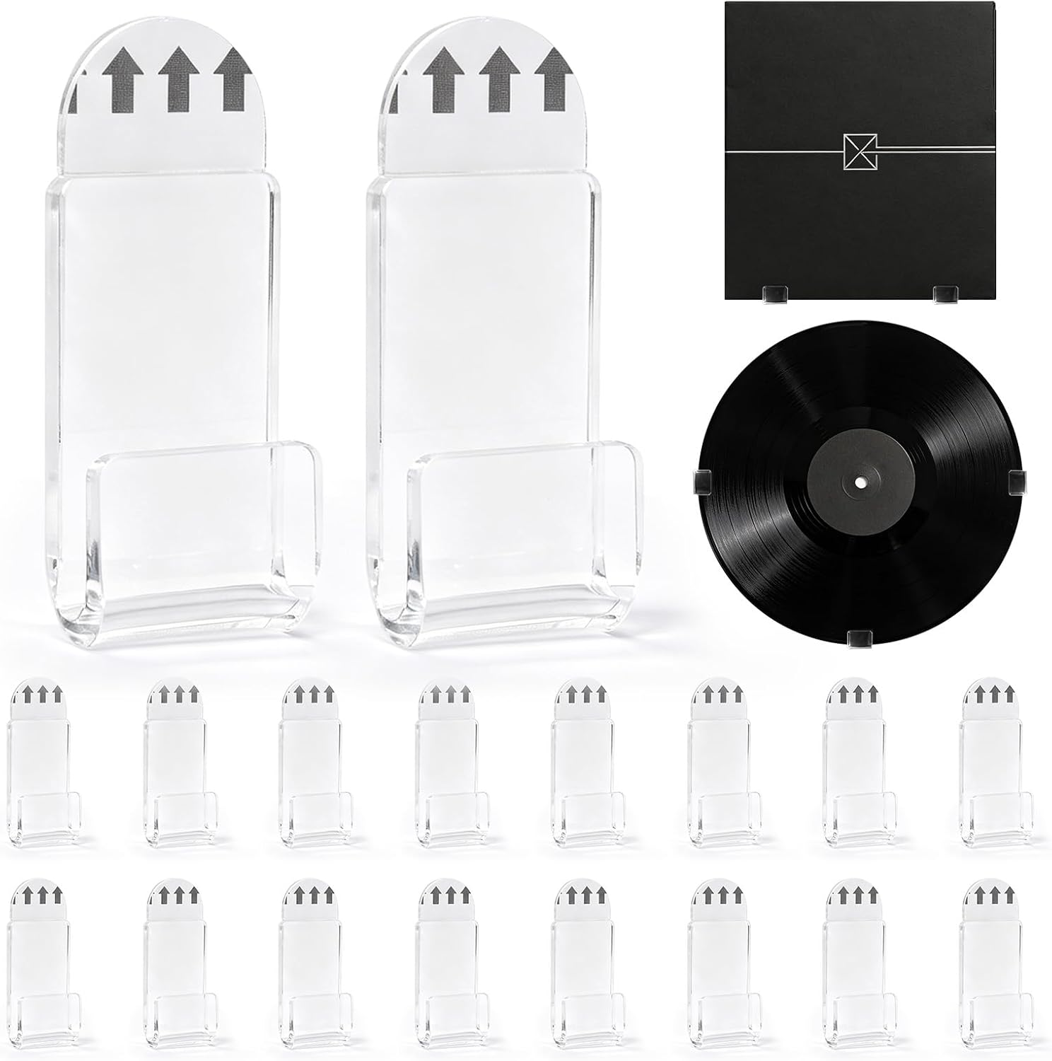 18 Pcs Vinyl Records Wall Mount Self Adhesive Acrylic Display Shelves