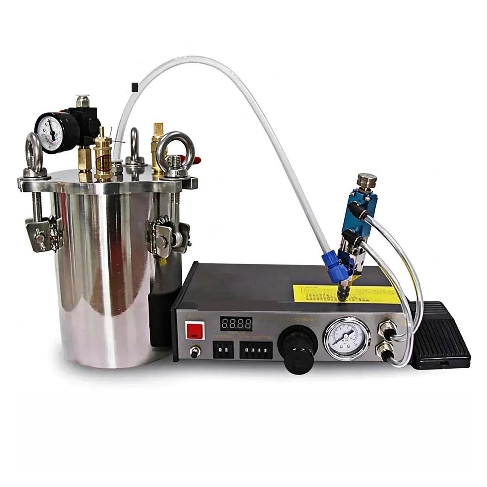 Serbatoio a Pressione for l'erogazione di Colla da Kit Dispenser, 1 Serbatoio a Pressione for erogazione Colla Adesiva da 4 Litri + 1 valvola di erogazione + 1 Dispenser con ricambi necessari