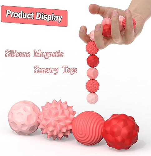 Miniatura 15 de Bolas magnéticas de silicona para adultos, bolas magnéticas de silicona suave, 2 unidades de 1.594 in, juguetes sensoriales para aliviar el estrés