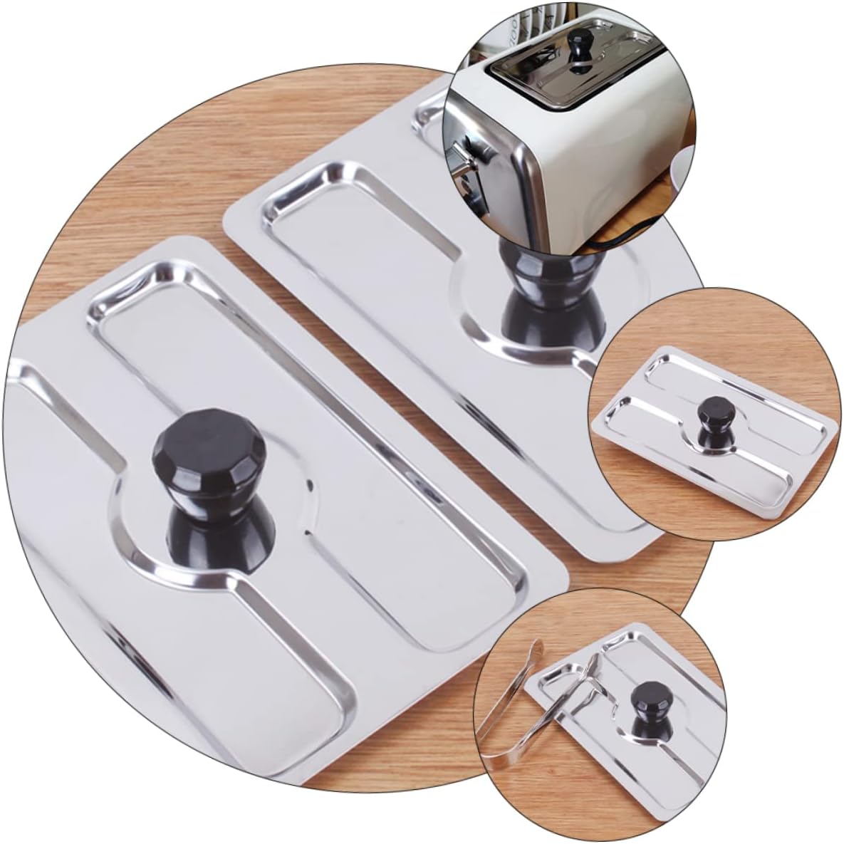 2 Pcs Universal Bread Maker Parts Toaster Upper Cover Steel Dust Cover for Toaster