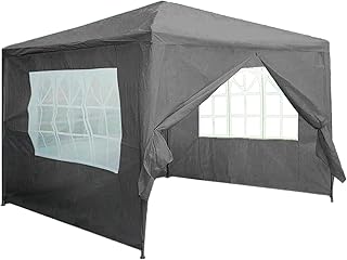 Neo 3X3M Event Gazebo 4 Side Panels Outdoor Waterproof Garden Party Tent Marquee Canopy Shelter Coated Steel Frame (Grey)