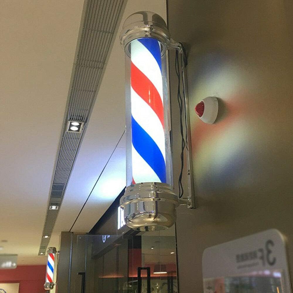 DNYSYSJ Barber Shop Pole Rotating LED Light Hair Salon Open Sign Red White Blue Stripes Lights AC110V 28"/32" (32‘’)