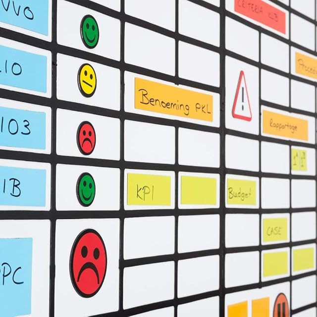 Magnetic Quick Grid Whiteboard - 23 x 15 Inch - Black - for Magnetic Boards, Whiteboards. Can be Used at Schools, Businesses and at Home