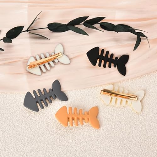 Guqqeuc Fish Bone Hair Clips Cute Fish Shaped Hair Barrettes For Women Girls Geometric Hairpins For Short Long Hair Accessories Fishbone Alligator Hair Clips For Teen Girls 5 Pcs thumb #3