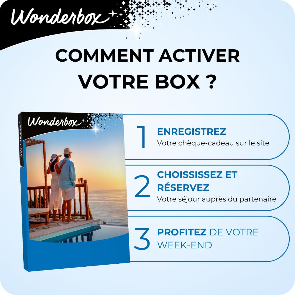 Wonderbox - Coffret Cadeau - Séjours - Mille Et Une Nuits De Charme - 1 Nuit avec Dîner Et Petit Déjeuner Ou 1 Nuit avec Accès Au Spa Et Petit Déjeuner Ou 1 À 2 Nuit(s) avec Ou sans Petit Déjeuner