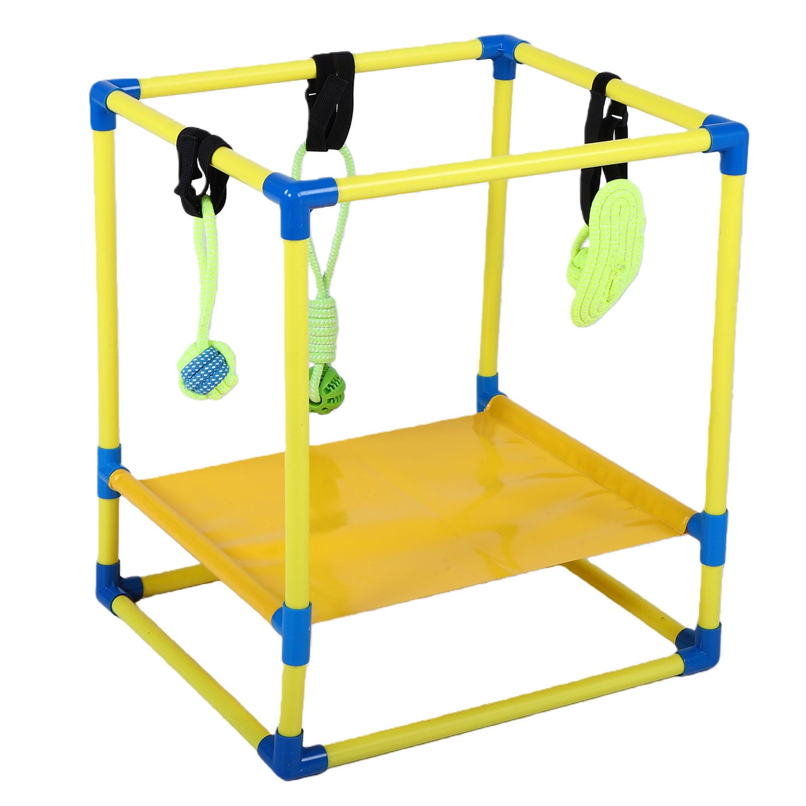 Cosiki Puppy Gym Aktywności z rurką PCV z Odpinanymi Zabawkami do Treningu w Pomieszczeniach Małe Psy Żółty Zielony 35 X 40 X 45 Cm