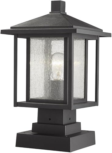 Miniatura 6 de Z-Lite 554PHMS-SQPM-ORB 1 lámpara de montaje en muelle para exteriores, bronce aceitado, 16.77x9.00x9.00
