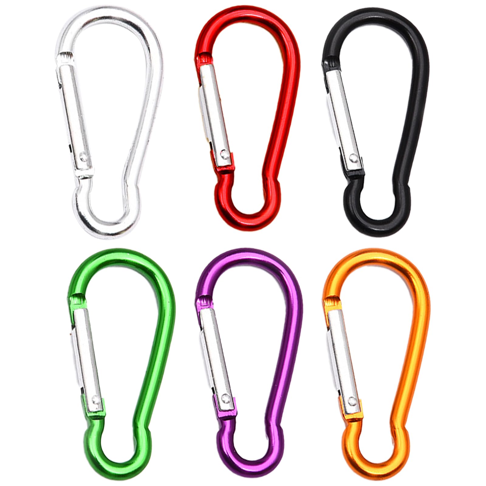 6 Pièces 59mm Mousquetons, Aluminium D Forme Mousqueton Mini Mousqueton Micro Multi-Usage Clips Mousquetons Petit Escalade pour l'Extérieur Le Camping La Pêche La Randonnée Le Tourisme à Dos