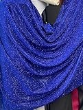 Glittering Lurex Fabric - Shimmer and Shine with Metallic Sparkle - Fashion Fabric by The Yard - for Crafting and Embroidery - Polyester Stretch Fabric - 1 Yard (Royal Blue)