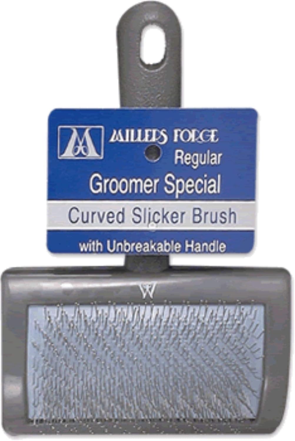 Millers Forge MF120 Curved Slicker Brush - Stainless Steel Pins, Unbreakable Pet Grooming Brush for Dogs & Cats