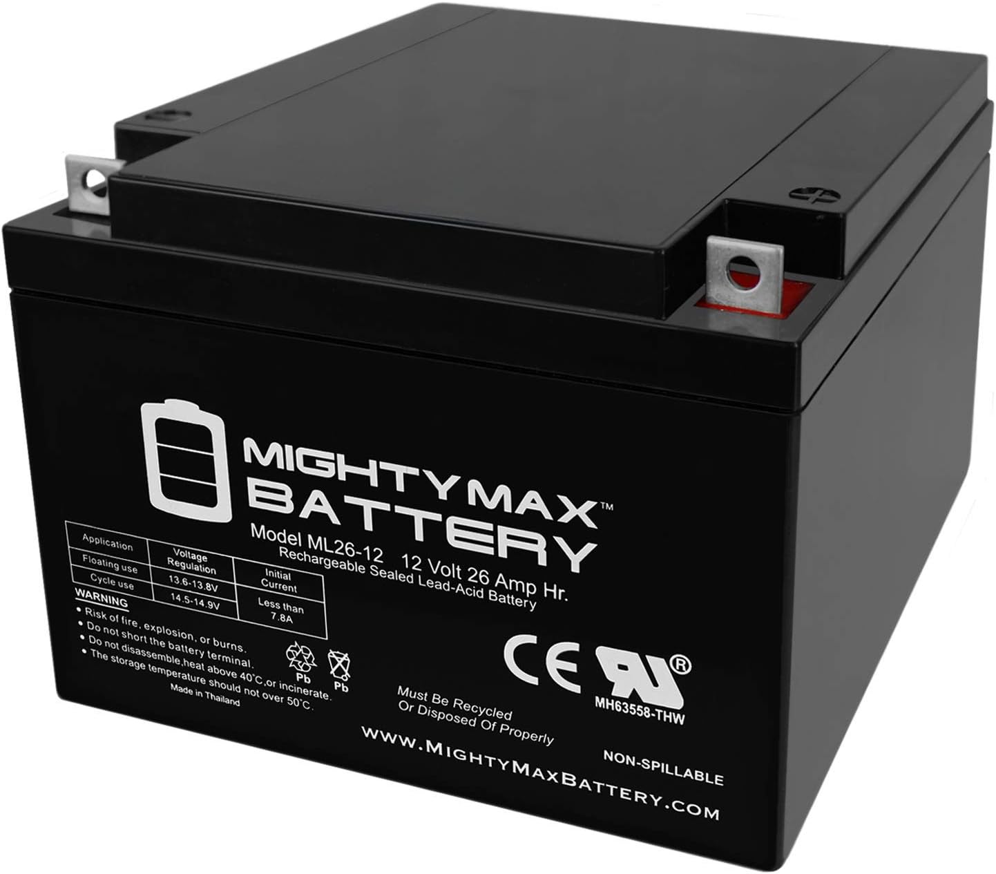 Mighty Max BatteryML26-12 12V 26AH Battery Replacement for ELS 12280 Emergency Light