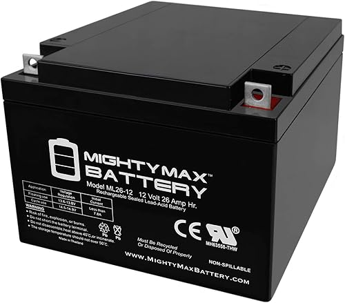 Mighty Max Battery Batería de 12V 26AH para incubadora de soporte aerotransportado 185A Plus, 20H Voyager