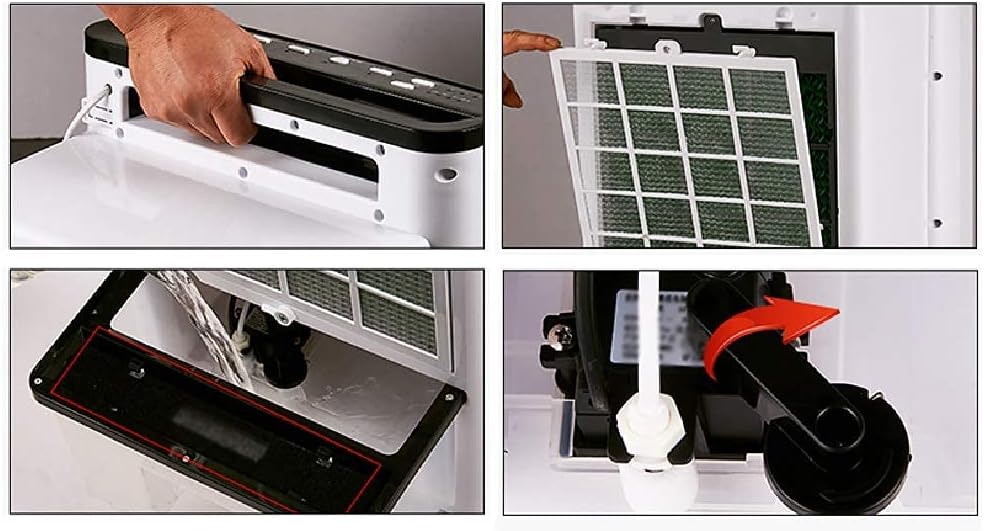 Air Coolers Evaporative Coolers Evaporative Cooler Portable Bladeless Humidifier with Remote Control Electric Fan 3 Modes Air Conditioner for Indoor Home Office Dorms