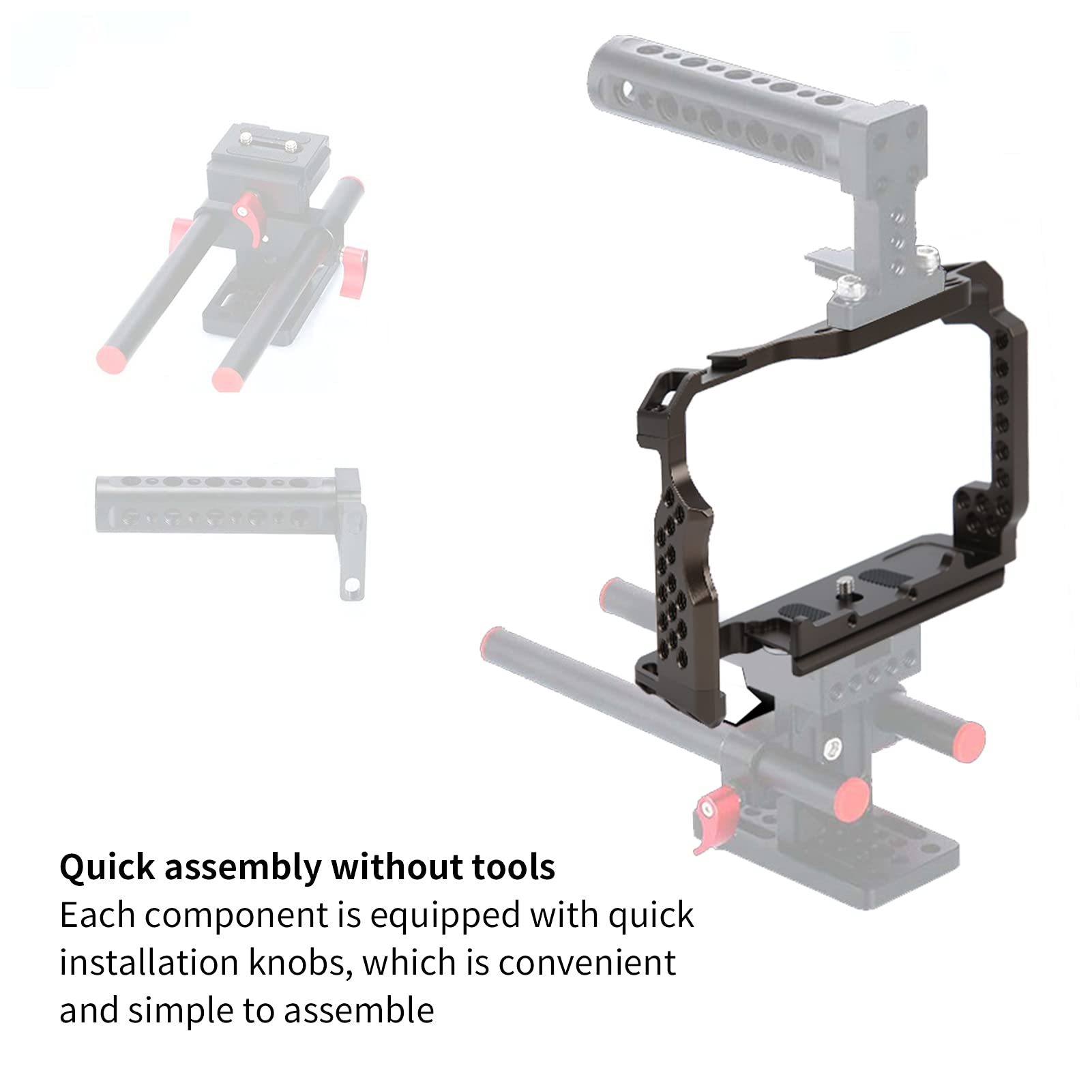 Gabbia per Fotocamera in Lega CNC per A7M3 Elegante Accessorio per Riprese Video con Comode Opzioni di Montaggio