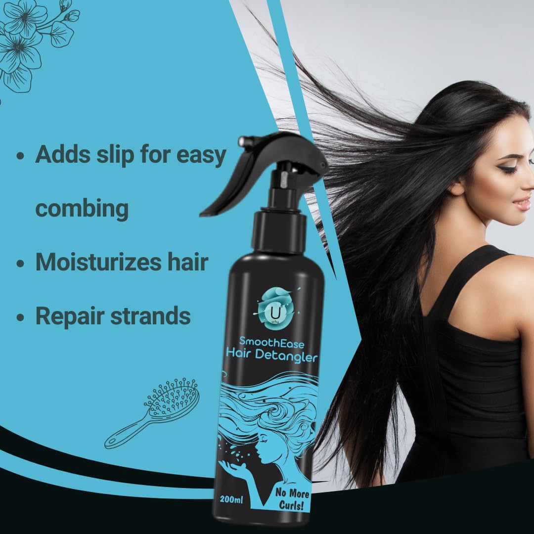 URBA Detangler Mist Spray 200 ml | Paraben & Sulfate Free | For Soft, Smooth & Tangle-Free Hair | Nourishing Leave-In Formula 3